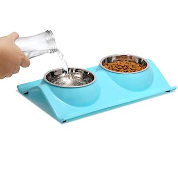 UPSKY Double Stainless Steel Pet Feeder