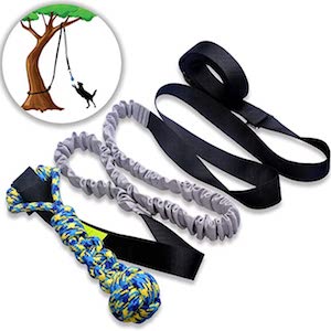 LOOBANI Dog Outdoor Bungee Hanging Toy for Pitbull