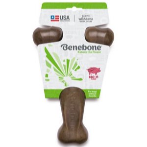 Benebone Bacon Flavor Wishbone Tough Dog Chew Toy