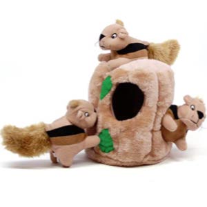 Outward Hound Hide-A-Squirrel Squeaky Puzzle Plush Dog Toy