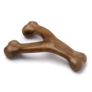 Benebone Real Bacon Durable Wishbone Dog Chew Toy