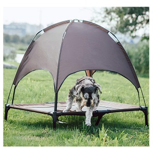 SUPERJARE Outdoor Dog Bed with Canopy